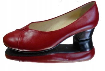 Czółenko czerwone obcas 3,8 cm tegosc H 40 - Polskie buty