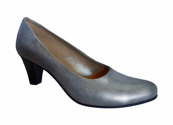 Czołenko srebrne na szerszą stopę obcas 6,7cm nr.37 - Polskie buty