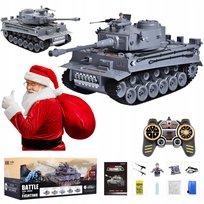 CZOŁG Zdalnie sterowany TIGER Strzela Na pilota Dymi Na kulki Duży 1:18