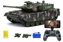 CZOŁG ZDALNIE STEROWANY Z KAMERĄ WIFI RC 99G 1:18 STRZELA DYMI + TARCZA
