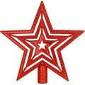 Czubek na choinkę 10cm gwiazda ażurowa czerwona - Springos