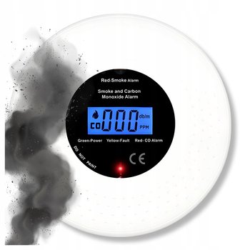 Czujnik Czadu Dymu Tlenku Węgla 2w1 CERTYFIKOWANY Bezprzewodowy 85dB - Jikaida