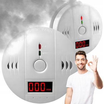 Czujnik czadu dymu tlenku węgla lcd detektor co lcd wykrywacz bezprzewodowy - Lewer