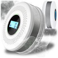 Czujnik Czadu I Dymu Detektor Tlenku Węgla Co Gazu Bezprzewodowy Lcd Głośny