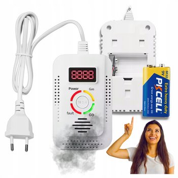CZUJNIK CZADU I GAZU TLENKU WĘGLA LCD DETEKTOR 4w1 CO CERTYFIKOWANY ALARM - inna (Inny)