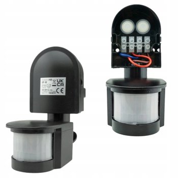 Czujnik Ruchu PIR Podczerwień Sensor Zasięg max 12m Czarny Regulowany - Ecolight
