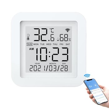 Czujnik temperatury Wi-Fi Bezprzewodowy termometr Cyfrowy termometr Higrometr Obsługa aplikacji mobilnej Sterowanie Asystent głosowy - Other