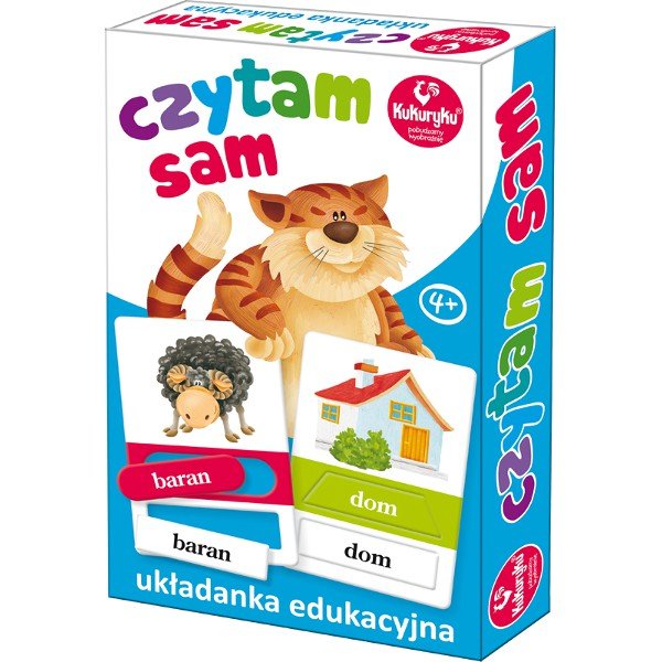 Czytam sam, układanka edukacyjna, Kukuryku