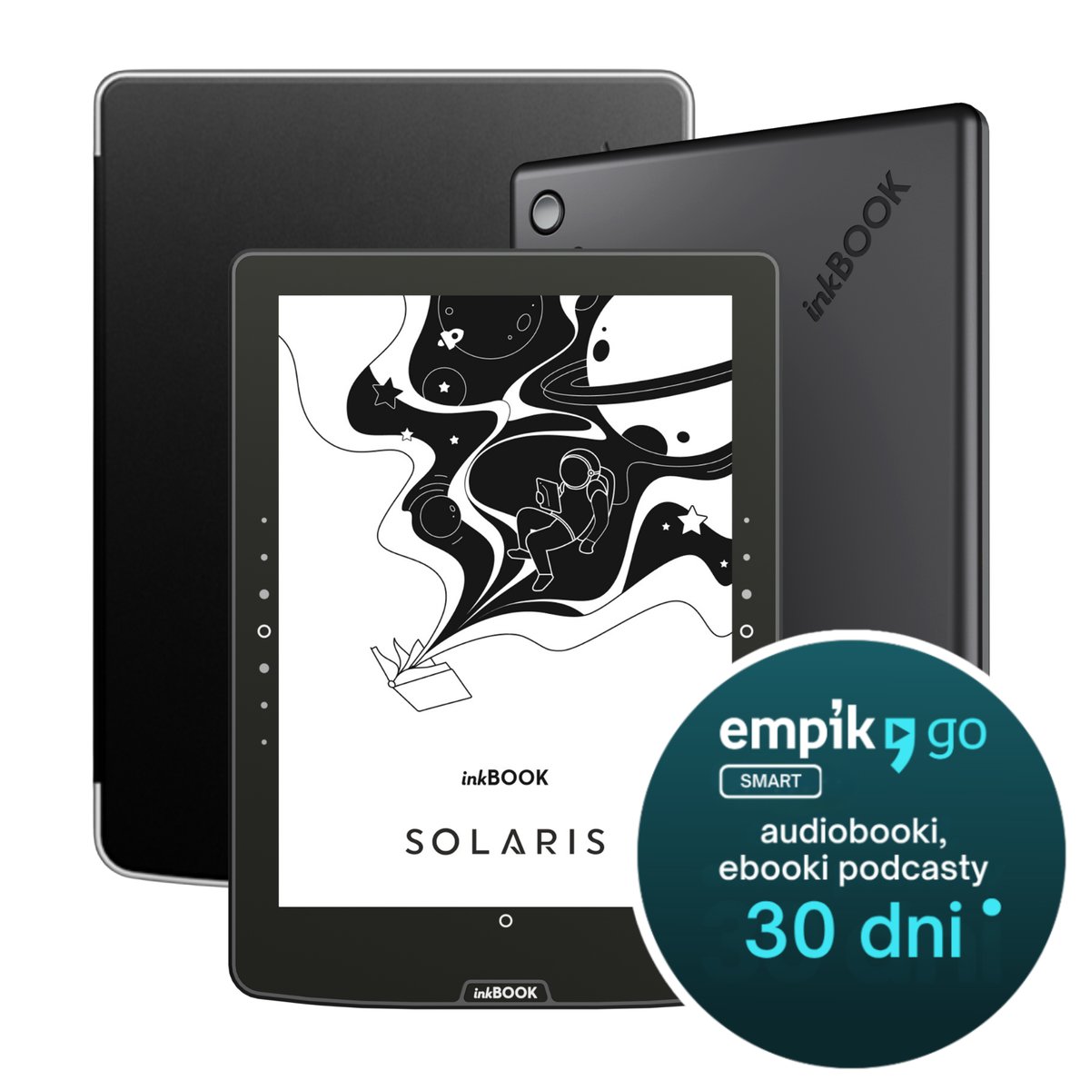 Czytnik e-booków InkBOOK Solaris Black + etui Duo Black + Empik Go 30 ...