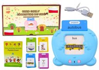 Czytnik Kart Do Nauki słówek POLSKI ANGIELSKI 448 SŁÓW Niebieski, karty do gry