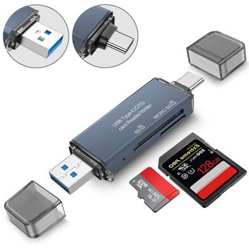 Czytnik kart pamięci adapter USB 3.0 / USB-C microsd sd 2w1 uniwersalny - Bounn