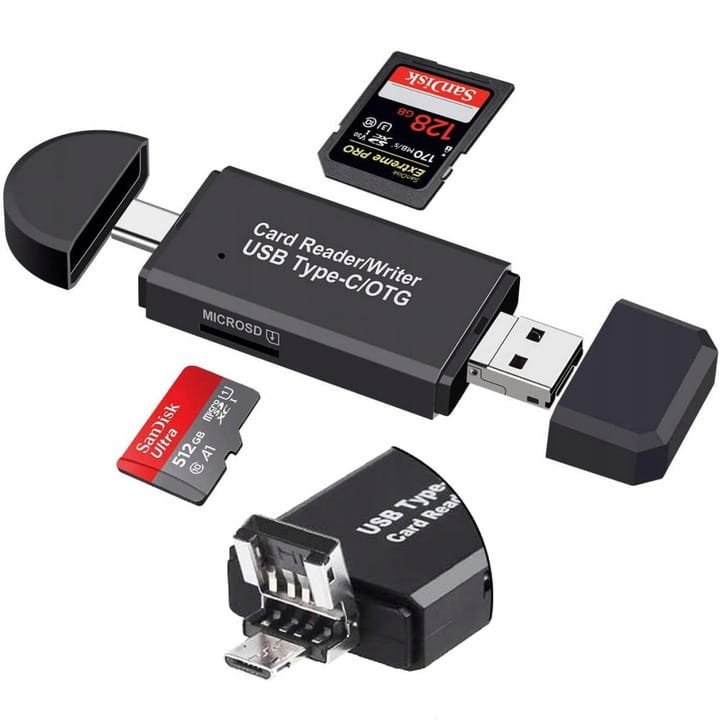 Zdjęcia - Czytnik kart pamięci / hub USB KART Czytnik  pamięci sd tf 3w1usb, usb-c micro usb 