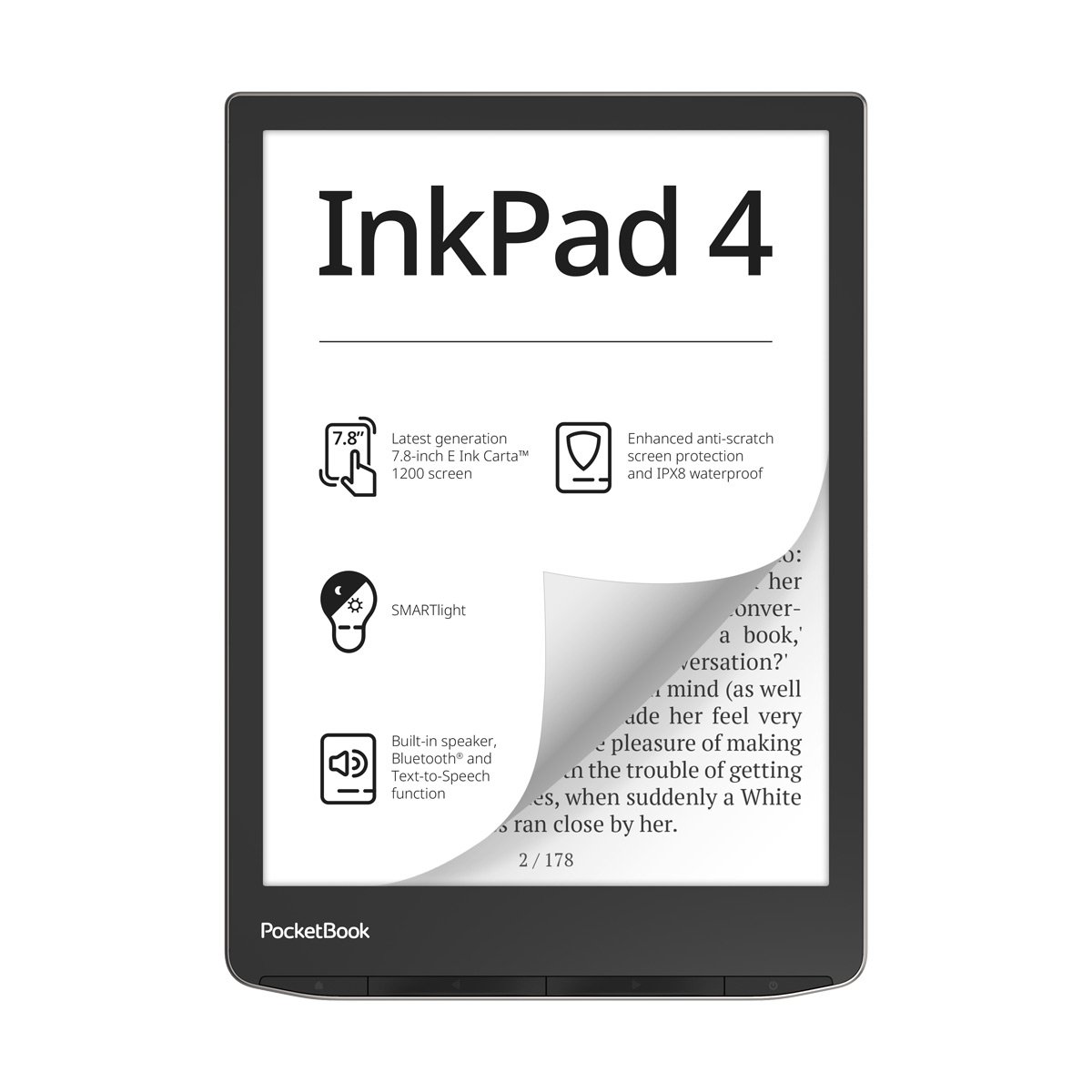 Czytnik PocketBook InkPad 4, srebrny