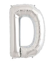 D balon litera d srebrny 40 cm foliowy na urodziny wesele przyjęcie