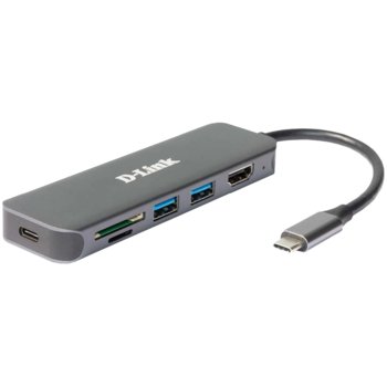 D-LINK 6-in-1 USB-C Hub with HDMI/Card Reader/Power Delivery - D-Link