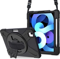 D-Pro 360 Armor Strap Case etui pancerne z uchwytem na rękę i paskiem na ramię iPad Air 4 10.9 / Air 5 10.9 / iPad Pro 11 2018-2022 (Black)