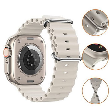 D-Pro Ocean Loop pasek opaska do Apple Watch 4/5/6/7/8/SE/Ultra 42/44/45/49mm (Cream) - D-pro