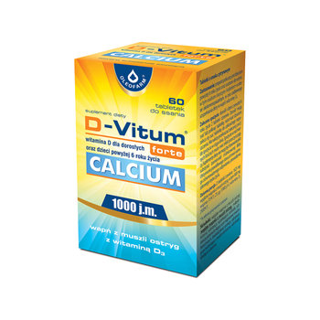 D-Vitum forte Calcium, suplement diety, 60 tabletek - D-vitum
