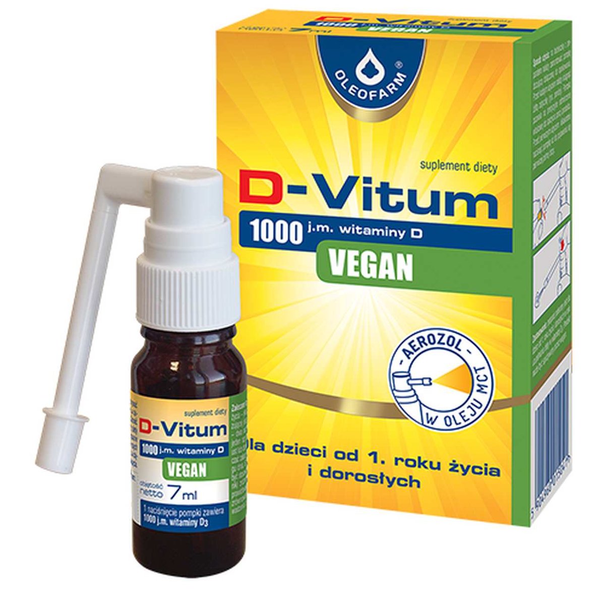 Zdjęcia - Witaminy i składniki mineralne D-vitum Vegan, suplement diety, aerozol, 7 ml