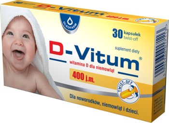 D-Vitum witamina D dla niemowląt 400 j.m. suplement diety, 30 kapsułek twist-off - Oleofarm