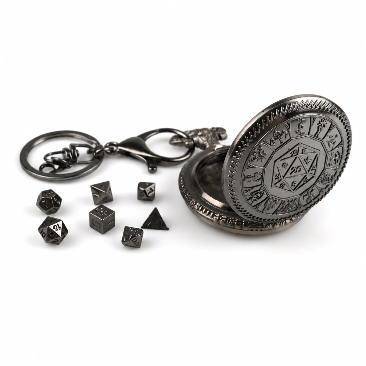 D20 | 6 cm | Metal | Brelok z Mini Kośćmi | Dungeons and Dragons