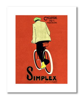 Daan Hoeksema Simplex Amsterdam Plakat Rowerowy 40X50 - DEKORAMA