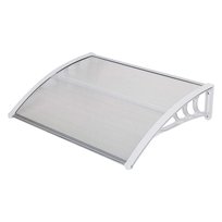Dach daszek ochronny nad drzwi wejściowe przeciwdeszczowy 120 x 90 cm biały