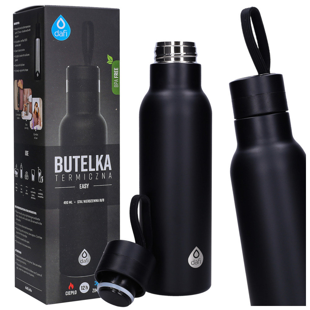 Dafi, Butelka Termiczna, 490 Ml, Czarna