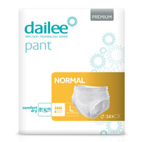 Dailee Pants Normal L, 90x Majtki Chłonne Rozmiar L, 6 Paczek po 15 Pieluchomajtki, Superchłonne pieluchy dla dorosłych, 90 szt