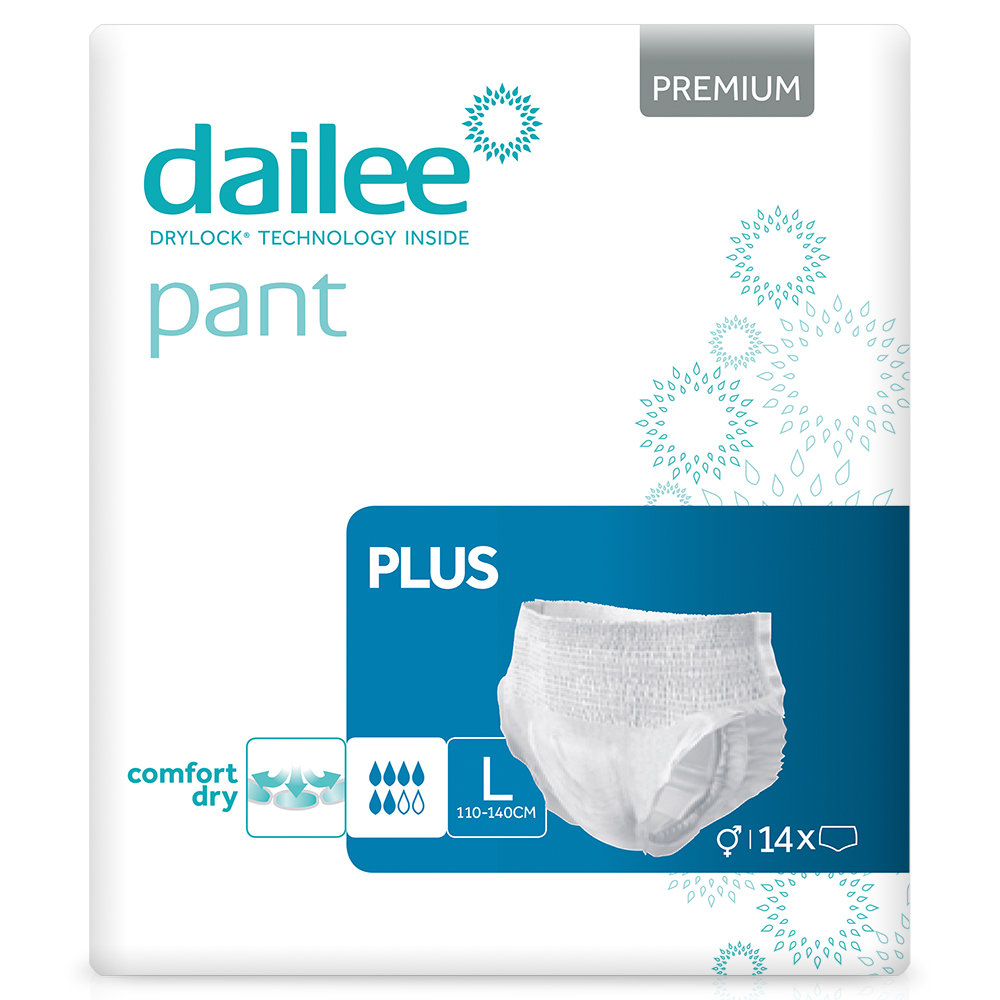 Dailee Pants Plus L, 90x Majtki Chłonne Rozmiar L, 6 Paczek Po 15 ...