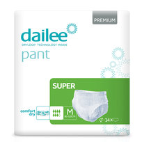 Dailee Pants Super M, 90x Majtki Chłonne Rozmiar M, 6 Paczek po 15 Pieluchomajtki, Superchłonne pieluchy dla dorosłych, 90 szt