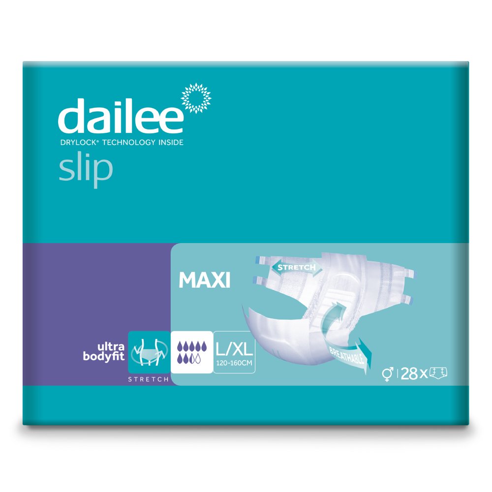 Dailee Slip Maxi L/XL, 112x Pieluchomajtki Rozmiar L/XL, 4x28 Majtki ...