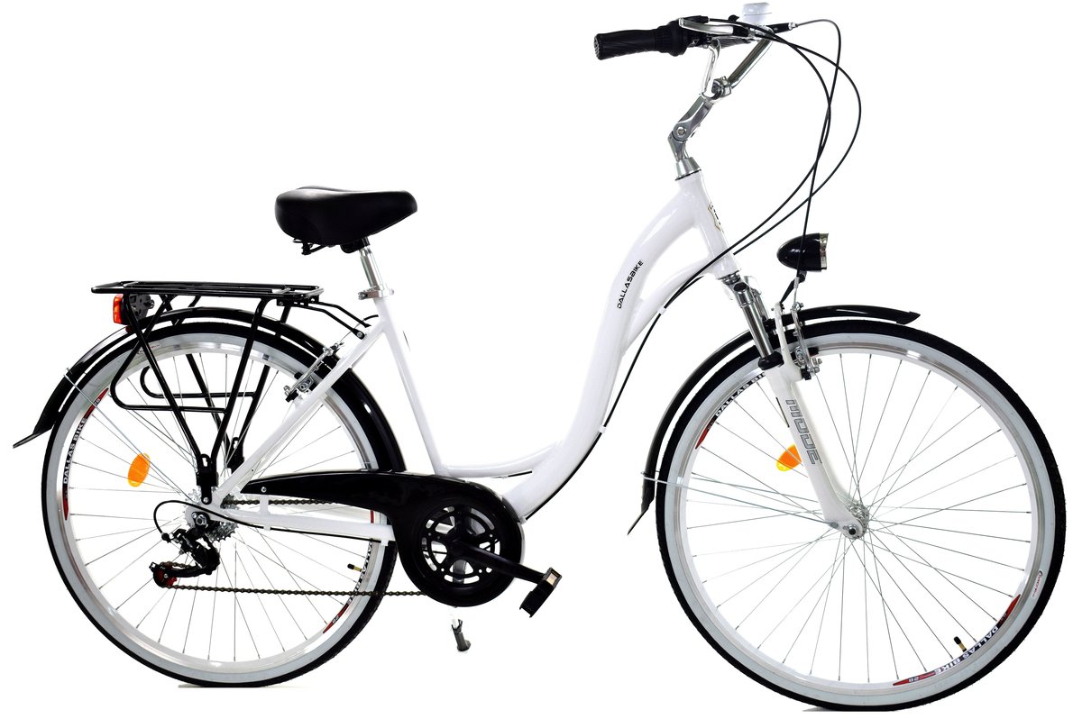 Dallas Bike, Rower miejski, City Alu 28", biały z czarnym 2021, damski