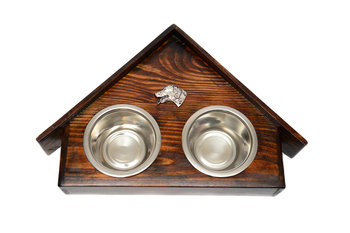 Dalmatyńczyk, Wyżeł dalmatyński - drewniany stojak z miskami dla psa, ozdobne psie miski, prezent z okazji adopcji psa marki Art-Dog - Art-Dog