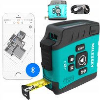 DALMIERZ LASEROWY APLIKACJA TEL 40m BT LCD MIARKA 5m FUNKCJE POMIAROWE USB