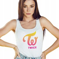 Damska Biała Koszulka Na Ramiączkach TWICE Takn Top KPOP Korea - Rozm S