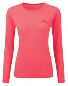 Damska Bluza Do Biegania Ronhill Women'S Core L/S Tee | Hot Pink/Black S - RONHILL