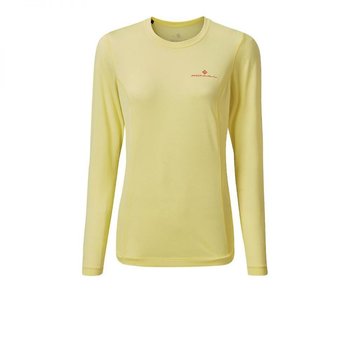 Damska Bluza sportowa Do Biegania Ronhill Tech L/S Tee | Lemongrass/Hot Pink - Rozmiar L - RONHILL