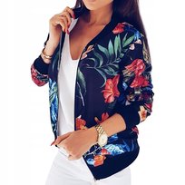 Damska Bluza W Kwiaty Kurtka Bomberka Kolory M 38