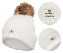 Damska czapka Peterson ciepła z futerkiem dodatek na jesień i zimę