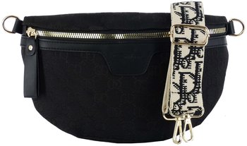 DAMSKA ELEGANCKA SASZETKA NERKA TOREBKA CROSSBODY BAG NA RAMIĘ CZARNA - Inna marka