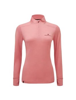 Damska koszulka do biegania Ronhill Tech Merino 1/2 Zip Tee | BLUSH/CABERNET M - RONHILL