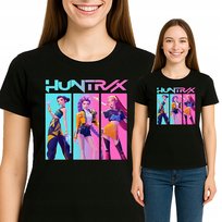 DAMSKA KOSZULKA Huntrix K-POP Hunters ANIME Demon Premium XL 3524 CZARNA FRUIT OF THE LOOM