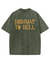 Damska koszulka oversize efekt sprania Autostrada do Piekła Khaki XXL