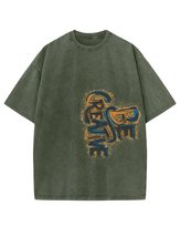 Damska koszulka oversize efekt sprania Bądź Kreatywny Rozwój Khaki XXL