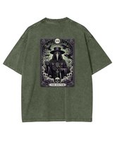 Damska koszulka oversize efekt sprania Doktor Plagi Mrok Khaki 3XL