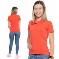 Damska Koszulka Polo Bawełniana T-Shirt Polówka Z Kołnierzykiem Moraj 3Xl Coral