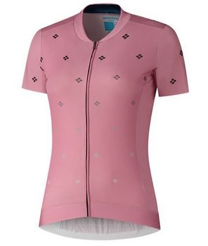 Damska Koszulka Rowerowa  Shimano Sagami Ss Jersey | Pink - Rozmiar S - Shimano