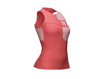 Damska Koszulka Triathlonowa Compressport Tri Postural Tank Top | Coral M - Compressport