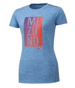 Damska koszulka z krótkim rękawkiem do biegania Mizuno Core Graphic Tee | Brilliant Blue - Rozmiar XL - Mizuno